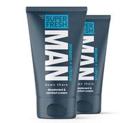 Super Fresh Man Parts Lot de 2 déodorants en forme de balle pour homme - Lotion désodorisante à l'aloe vera - Sans talc, sans paraben, sans aluminium, lotion protectrice transparente, 113,4 g