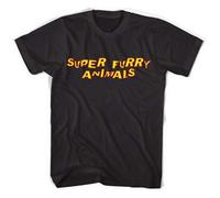 Super Furry Animals T Shirt Unisex Colours Short Sleeve Black 3XL