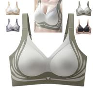 Super Gather Bra Lifting Anti-Sagging, Lifting Anti-Sagging Breathable Adjustable Seamless Support (Green,3TG)