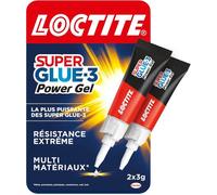 Super Glue-3 | Power Gel (2 tubes de 3 g) - Colle forte ultra résistante - Colle gel à séchage immédiat - Colle transparente
