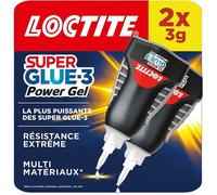 Super Glue-3 Power Gel Control lot de 2,Colle instantanée surpuissante avec débit contrôlé,Colle universelle pour la plupart 2x3g