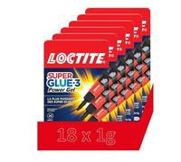 Super Glue-3 Power Gel Mini Dose, Colle Forte Enrichie en Caoutchouc, Gel Ultra-Résistant, Séchage Immédiat, Transparente, Lot de 18 Tubes 1g