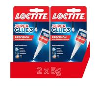 Super Glue 3 Précision 5 g - Colle instantanée pour tous les matériaux - Colle forte pour des réparations précises - Colle flash transparente à séchage rapide (2 x 5 g)