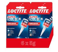 Super Glue 3 Précision 5g - Colle Instantanée Transparente à Séchage Rapide pour Tous les Matériaux - Réparations Précises (6 x 5g)