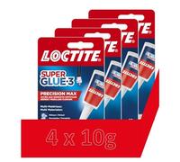 Super Glue 3 Précision (flacon de 10g) - Colle liquide tous matériaux - Colle forte pour réparations précises - Colle transparente à séchage rapide 4 x 10g