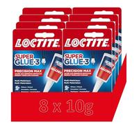 Super Glue 3 Précision (flacon de 10g) - Colle liquide tous matériaux - Colle forte pour réparations précises - Colle transparente à séchage rapide 8 x 10g