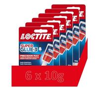 Super Glue 3 Précision (flacon de 10g) - Colle liquide tous matériaux - Colle forte pour réparations précises - Colle transparente à séchage rapide 6 x 10g