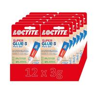 Super Glue-3 Pure Gel, colle transparente & puissante, colle forte formule gel sans odeur ne colle pas les doigts, colle repositionnable, tube de 12 x 3 g