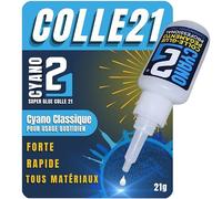 Super Glue Cyano Colle21 21g | Colle Extra-Forte Grand Format - Séchage Ultra-Rapide - Collage Précis & Multi-Matériaux - Formule Fluide et Longue Durée