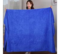 Super Grande Serviette De Bain en Microfibre Super Épaisse, Super Douce, Super Absorbante Et À Séchage Rapide, Blanc, 150X200 Cm, Bleu, 150X200Cm