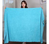 Super Grande Serviette De Bain en Microfibre Super Épaisse, Super Doux, Super Absorbant Et À Séchage Rapide, Blanc, 150X200 Cm, Lac Bleu, 150X200Cm