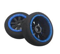 Super Grip Road Wheel Slick Tire Silk pour 1 5 Voitures RC à l'échelle Compatible avec Madmax I Rofun Rovan KM 5B Models Rack(Front Blue 2pcs)