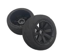 Super Grip Road Wheel Slick Tire Silk pour 1 5 Voitures RC à l'échelle Compatible avec Madmax I Rofun Rovan KM 5B Models Rack(Rear Black 2pcs)