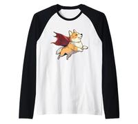Super Hero Corgi avec Une Cape Super Dog Manche Raglan