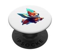 Super Hero Corgi avec Une Cape Super Dog PopSockets PopGrip Adhésif