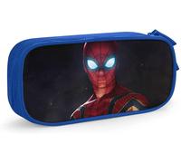 Super Hero Movie Étui À Stylos Grande Capacité, Trousse À Crayons, Double Fermeture Éclair, Organisateur De Papeterie, Sac De Papeterie, Sac À Cosmétiques, Noir-Bleu