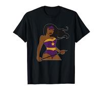 Super-héros afro femme, fille africaine T-Shirt