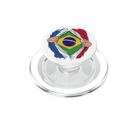 Super Héros Brésilien Français Drapeau Brésil France PopSockets PopGrip pour MagSafe