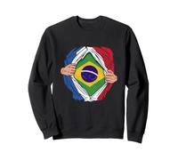 Super Héros Brésilien Français Drapeau Brésil France Sweatshirt