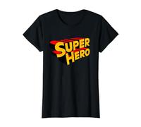 Super héros drôle de Super-héros T-Shirt Graphique avec Valeur, Femme, Noir, S