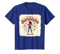 Super-héros en Formation, Style de Bande dessinée rétro autonomisant Les Femmes T-Shirt, Enfant, Bleu Royal, 8 Ans