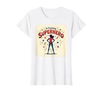 Super-héros en Formation, Style de Bande dessinée rétro autonomisant Les Femmes T-Shirt, Femme, Blanc, XS