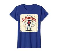 Super-héros en Formation, Style de Bande dessinée rétro autonomisant Les Femmes T-Shirt, Femme, Bleu Royal, S