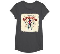 Super-héros en Formation, Style de Bande dessinée rétro autonomisant Les Femmes T-Shirt, Fille, Chiné Foncé, S