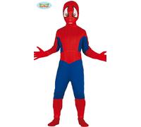 Super héros personnage d'aventure Enfants Jumpsuit Mascarade Carnaval Costume Rouge Bleu, Taille : 98/104 Couleur : Rouge