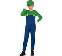 Super héros personnage d'aventure plombier jeu de carnaval costume enfants fantaisie, taille : 140/146 couleur : vert