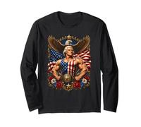 Super héros Thomas Jefferson Funny 4th of July Manche Longue