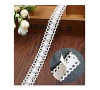 Super Idee Ruban dentelle autocollant vintage blanc de 20 mm de large en coton - Bordure en dentelle pour bricolage et décoration - 15 m
