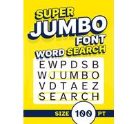 Super Jumbo Font Word Search Size 100 pt: Puzzle Book with Giant XL Print for Visually Impaired Adults