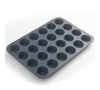 SUPER KITCHEN Mini Moule à Muffins 24 Silicone Moules Mini Cake Pâtisserie | Plaque à Muffins Anti-adhésif Moule à Pâtisserie, Cupcakes, Brownies, Pudding 34 x 23 x 2,5 cm (Gris)