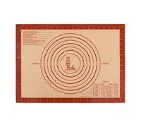 SUPER KITCHEN Tapis de Cuisson Anti-adhésif Petit Tapis Silicone Pâtisserie | Antidérapant avec Mesure, Tapis de Pâte à Rouler, Cookies, Fondant, Tapis de La Croûte à Tarte (Rouge, 42 x 30 cm)