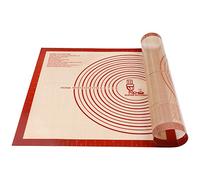 Super Kitchen Tapis Silicone Pâtisserie Antidérapant Large Tapis de Cuisson | Extra Large avec mesures 71x51cm Tapis de comptoir, Tapis de pâte à rouler,Placement/fondant/Tapis de la croûte à tarte,Rouge