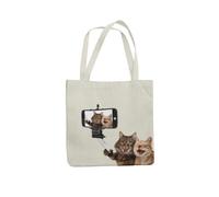 Super Lemon Sac fourre-tout amusant pour selfie, sac d'écho pour la vie, sac de shopping, sac de plage, idéal pour quelqu'un qui aime les chats, naturel, Taille unique