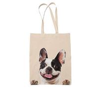 Super Lemon Sac fourre-tout réutilisable motif bouledogue français - Cadeau fantaisie imprimé respectueux de l'environnement - Sac fourre-tout élégant à longue poignée - Cadeau idéal pour tout amateur