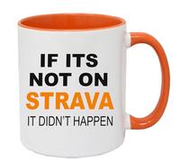 Super Lemon Strava Fitness Tasse à café motivante avec citation « If It's Not On Strava », blanc et orange, 325 ml