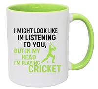 Super Lemon Tasse à café sur le thème du cricket, blanc avec citations sportives humoristiques vert citron