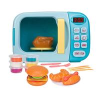 Super-Life Ensemble de jeu de cuisine au micro-ondes pour enfants avec faux aliments - Jouet idéal pour les tout-petits de 3 ans et plus âgés et les garçons (bleu)