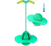 Super-Life Pull sauteur avec poignée et pompe à ballon, jouet à rebond haut, planche à rebondir, balle rebondissante, bâton sauteur sûr et amusant pour enfants, garçons, filles et adultes (vert)