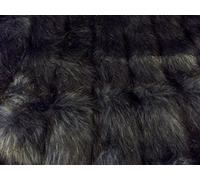 Super Luxe Fausse Fourrure Tissu Matériau - Hi-LO Vertical à Poil Long Bleu Noir