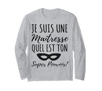 Super Maitresse D' École Super Pouvoir Humour Enseignante Manche Longue