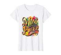Super Maman Pouvoir T-Shirt Graphique avec Valeur, Femme, Blanc, M