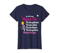 Super Mamie Fée Magique Maman Mamie T-Shirt, Femme, Bleu Marine, M