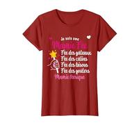 Super Mamie Fée Magique Maman Mamie T-Shirt, Femme, Canneberge, S