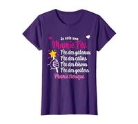 Super Mamie Fée Magique Maman Mamie T-Shirt, Femme, Violet, XS