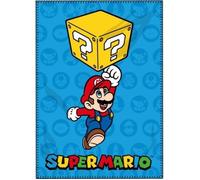 SUPER MARIO BLEU-PLAID-COUVERTURE POLAIRE 140X200 CM. NEUF.
