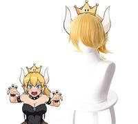 Super Mario Bros.Bowsette Princesse Bowser Cosplay Perruque Pour Femmes Résistant À La Chaleur Cheveux Synthétiques Jaune Violet Anime Jeu Perruque Bowsette